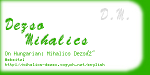 dezso mihalics business card